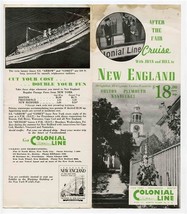 Colonial Line Brochure After NY Fair Cruise 1939 New England Arrow Comet Meteor  - $17.82