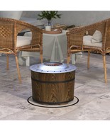Outsunny Smokeless FirePit  20&quot; with Fireproof Mat, Barrel Style Brown W... - $5,579.09 MXN