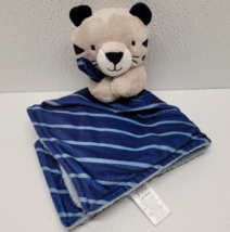 Just One You Carters Lovey Security Blanket Plush Blue Gray Stripe Tiger Cat - £30.62 GBP