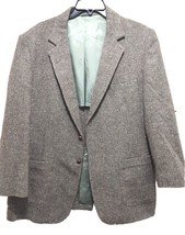 Men&#39;s Wool Blazer Coat Jacket Suede Patches SZ 46R Adam Meldrum - £14.64 GBP