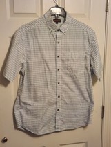 Wolverine mens Large Plaid Button Down Short Sleeve Shirt Casual Lightwe... - £15.56 GBP