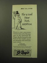 1950 Hotel St. Regis Ad - For a cool New York vacation - £14.76 GBP