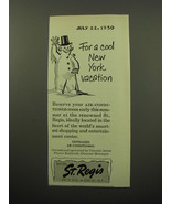 1950 Hotel St. Regis Ad - For a cool New York vacation - £14.55 GBP