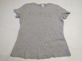 Womens women&#39;s Guess Jeans hthr gray M short sleeve t shirt top EUC pre-owned# - £10.27 GBP