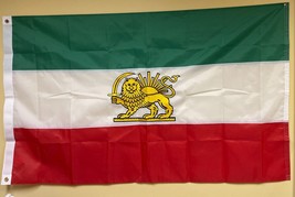 Pierre Omidyar Iranian Flag Lion Sun Authentic Nylon Embroidered 3x5 Feet Flag - £37.70 GBP