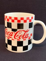 NEW! VINTAGE! Coca Cola Coffee Cup Red Black Checkered Coke Gibson Mug 1996 - $6.74