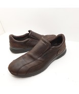ECCO Men&#39;s Irving Brown Nubuck Leather Comfort Slip On Walking Shoes Sz 12 - $43.06 CAD