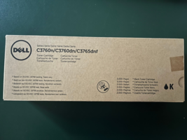 Genuine Dell C3760n/C3760dn/C3765dnf BLACK Toner Cartridge NEW in Box - $564.92 MXN