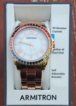 Armitron Women’s Watch Rainbow Crystal Analog Watch Mother of Pearl Dial - NEW - $60.56