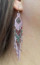 Beaded Dangle Earrings Long Drop Multicolor Fashion Jewelry Bohemian Fishook New - £11.93 GBP