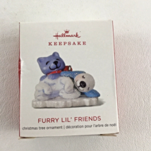 Hallmark Keepsake Miniature Christmas Ornament Furry Lil&#39; Friends Dog Cat 2018 - £13.25 GBP