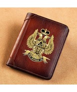 Genuine Leather Freemason Wallet  33 Deumque Jus Eagle - £47.17 GBP