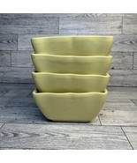 Sur La Table Serving Bowls (4) 5" Square Yellow Oven Micro Safe Portugal Holiday - $29.31