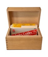 Vtg Oriole  3 x 5 Dovetailed Wood Wooden Recipe Box Card File &amp; New Inde... - $451.31 MXN