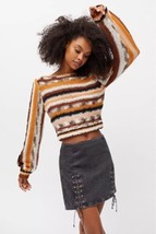 Nwt Urban Outfitters Stripped Cropped Sweater Size Medium - £31.75 GBP