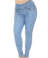 Blue Jean Print Leggings Juniors Plus Size 1X-2X - £11.94 GBP