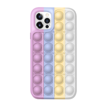 Push It Pop Fidget Toy Bubble Case Cover for iPhone 12 6.1&quot; PINK/WHITE - £4.60 GBP