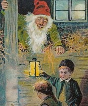 Jenny Nystrom Christmas Postcard Green Coat Gnome Elf Santa Helper Series 161  - £34.66 GBP