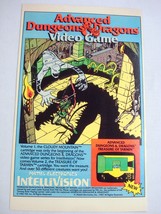 1984 Color Ad Advanced Dungeons &amp; Dragons Mattel Electronics Video Game ... - $7.99