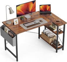 Deep Brown Cubicubi 47&quot; Small L-Shaped Computer Desk With, And Writing T... - $90.98