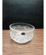 Bohemian Czech Republic Hand Cut Lead Crystal Glass Bowl Original Label ... - $23.01