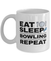Funny Bowling Mug - Eat Sleep Repeat - 11 oz Coffee Cup For Sports Fans Office  - £11.81 GBP