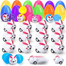 Easter Eggs for Kids with Bunny Pull Back Car Easter Egg Filler Easter Party Fav - £27.96 GBP