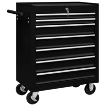Workshop Tool Trolley with 7 Drawers Black - £151.78 GBP