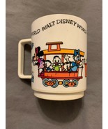 Vintage Walt Disney World Train Plastic Cup Mug by Deka Micky Mouse Lowe... - $15.58 CAD