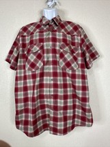 Magellan Adventure Gear Men Size L Red/Gray Check Plaid Button Up Outdoo... - $8.23