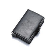 Carbon Fiber Anti Credit Card Holder Mens Double Cardholder Case Wallet Metal Bu - £29.41 GBP
