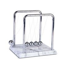 Newton&#39;s Cradle with White Marble-look Base - £36.38 GBP