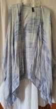 Women&#39;s Lane Bryant Lightweight Wrap Cardigan Blue White Comfy Spring Fa... - $15.99