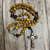 Natural wood Catholic Rosary, Paracord Rosary, Wood Bead rosary, Pardon Crucifix - £19.67 GBP