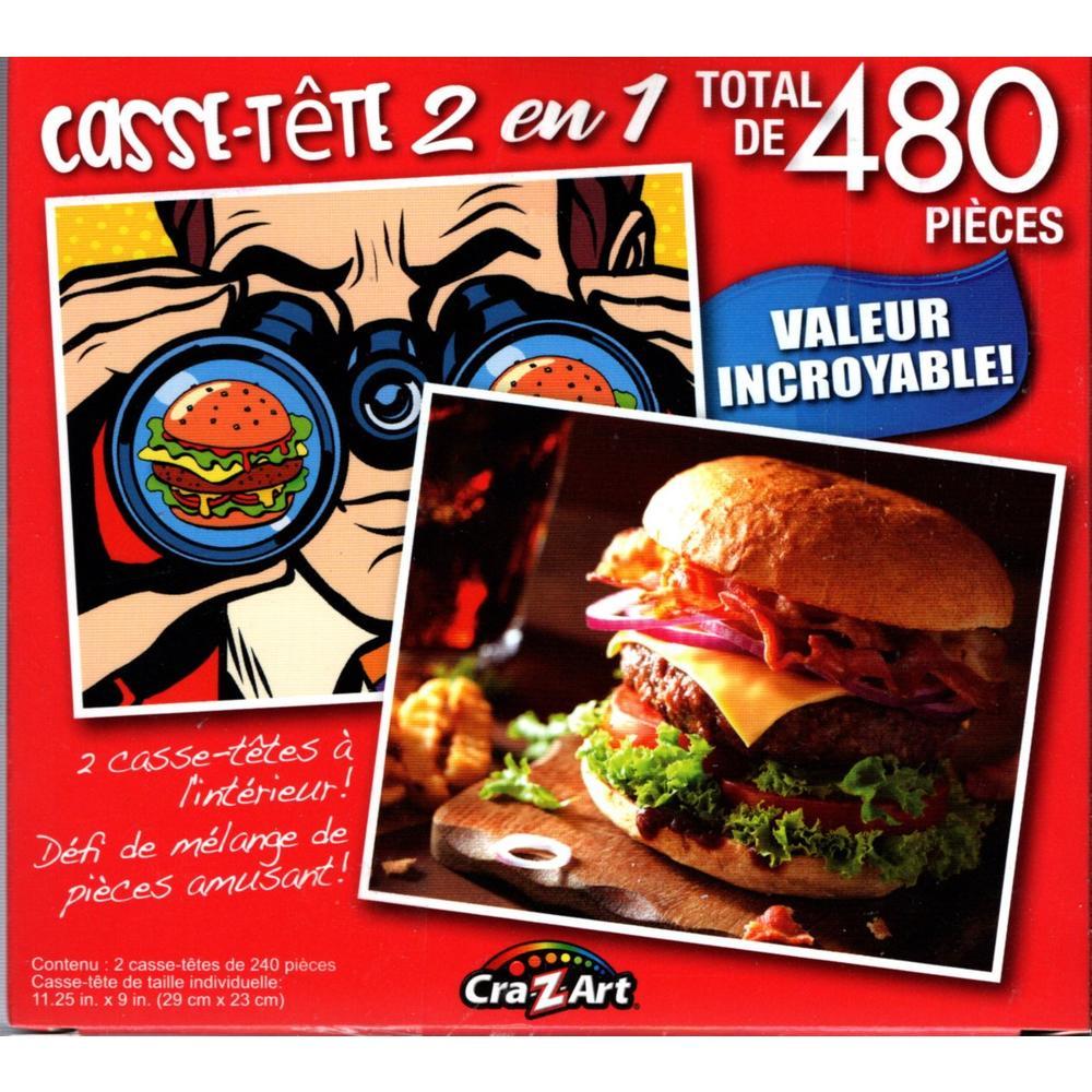 Primary image for Burger Hunt / Juicy Bacon Cheeseburger - Total 480 Piece 2 in 1 Jigsaw Puzzles