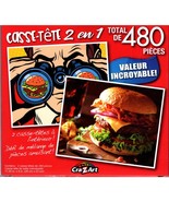 Burger Hunt / Juicy Bacon Cheeseburger - Total 480 Piece 2 in 1 Jigsaw P... - £13.58 GBP