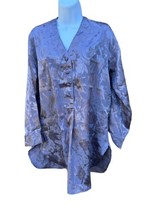 Vintage Victoria&#39;s Secret Gold Label purple  Floral Satin Night Shirt Petite - £15.52 GBP