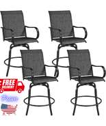 Patio Swivel Barstools Outdoor Chairs Set of 4, High Bistro Stools Outdo... - $263.53