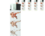 Skeletons D7 Lighters Set of 5 Electronic Refillable Butane Skulls Death - $15.79