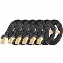 Cat 7 Shielded Ethernet Cable 5 Ft 6 Pack Black (Highest Speed Cable) Ca... - £30.36 GBP