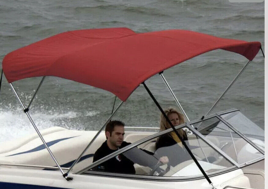 Shademate Bimini Top Red Polyester Fabric and Boot Only, 3-Bow 6&#39;L,36&quot;H,... - $227.58