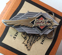 Harley Davidson Belt Buckle Eagle Streamline w/ box 4&quot; 1990s vintage - $67.32
