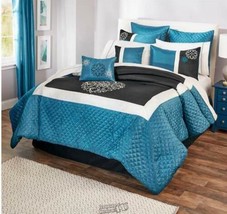 Hotel Collection 12-Piece Bed-In-A-Bag Bayport Blue Queen 60&quot;x80&quot; - $161.49