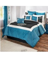 Hotel Collection 12-Piece Bed-In-A-Bag Bayport Blue Queen 60&quot;x80&quot; - $161.49