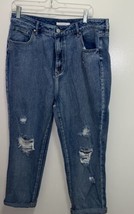 Pacsun Pac Sun Women’s Mom Jeans Size 32 Blue Denim 32x 22 Crop Leg Distressed  - £8.96 GBP