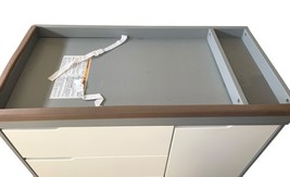 Modern Baby Changing Table Dresser w/ 3 Drawers & Cabinet Storage Gray White image 5