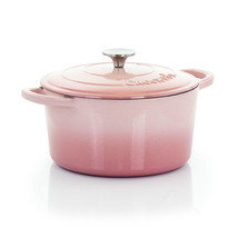 Crock-Pot Artisan 2 Piece 5 Quarts Enamled Cast Iron Dutch Oven in Blush... - $147.49