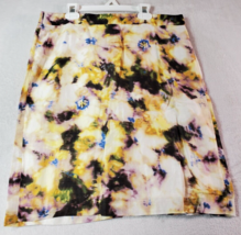 J.CREW A Line Skirt Womens Size 10 Multi Tie Dye Linen Vented Lined Back Zipper - £14.81 GBP