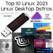 Linux 10 in 1 USB Installer UEFI/BIOS Best Value Ubuntu, Mint, Fedora, USA - £11.66 GBP