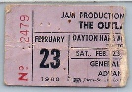 Vintage The Outlaws Ticket Stub Hara Arena Dayton Ohio February 23, 1980... - £40.56 GBP